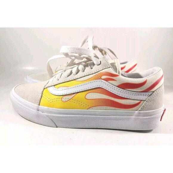 Vans Old Skool Flame Shoes Men's Size 4.5 True White Low Top - Picture 1 of 12